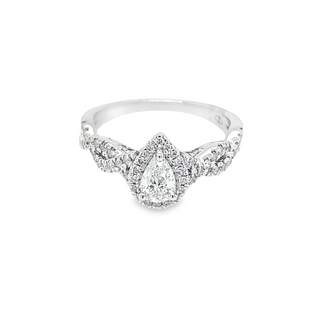 Pear Halo Engagement Ring