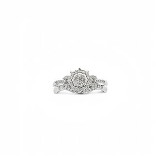 Round Halo Diamond Wedding Set