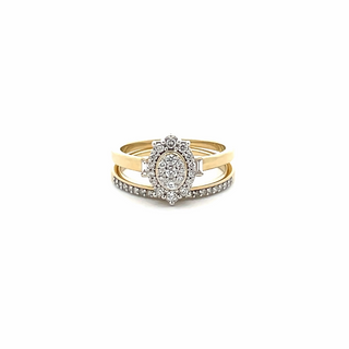 Cluster Diamond Wedding Set