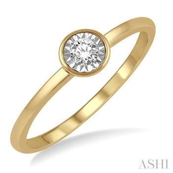 10K YELLOW GOLD PROMISE DIAMOND FASHION RING SIZE 7 WITH ONE 0.03CT ROUND J-K I1-I2 DIAMOND   (1.43 GRAMS)