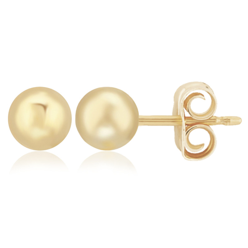 14K YELLOW GOLD 3MM BALL STUD EARRINGS