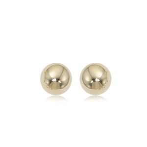 14 KARAT YELLOW GOLD 6MM BALL EARRINGS