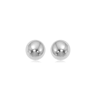 14 KARAT WHITE GOLD 6MM BALL EARRINGS