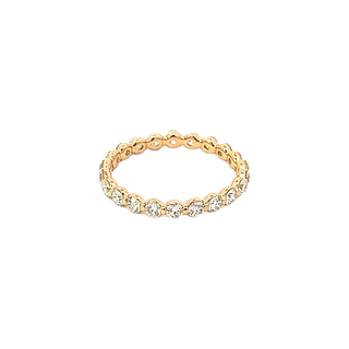 14K YELLOW GOLD MY CAROLINE ETERNITY DIAMOND ANNIVERSARY RING SIZE 7 WITH 23=0.99TW ROUND G SI1 DIAMONDS
