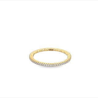 18K YELLOW GOLD ETERNITY DIAMOND ANNIVERSARY RING SIZE 6 WITH 62=0.25TW ROUND G-H SI1 DIAMONDS   (1.64 GRAMS)