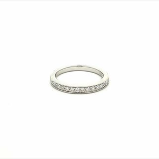 14K WHITE GOLD MILGRAIN DIAMOND ANNIVERSARY RING SIZE 6.5 WITH 18=0.34TW ROUND G VS2-SI1 DIAMONDS  (3.18 GRAMS)