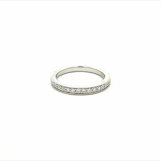 14K WHITE GOLD MILGRAIN DIAMOND ANNIVERSARY RING SIZE 6.5 WITH 18=0.34TW ROUND G VS2-SI1 DIAMONDS  (3.18 GRAMS)