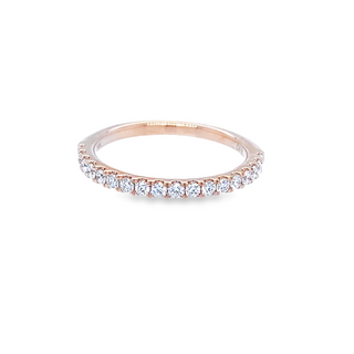 14 KARAT ROSE GOLD DIAMOND FASHION RING SIZE 6.5 WITH 18=0.35TW ROUND G-H COLOR SI1-SI2 CLARITY DIAMONDS