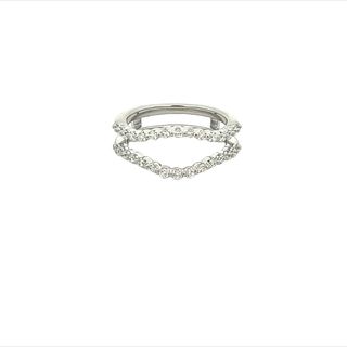 14K WHITE GOLD SHARED PRONG DIAMOND WRAP SIZE 6.5 WITH 30=0.55TW ROUND G VS2-SI1 DIAMONDS   (4.64 GRAMS)