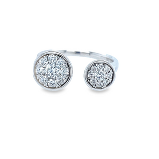 14K WHITE GOLD LOVEBRIGHT DIAMOND FASHION RING SIZE 7.25 WITH 18=0.75TW ROUND G-H SI1-SI2 DIAMONDS