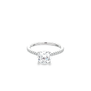 Round Hidden Halo Engagement Ring Setting