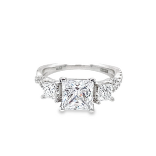 Princess 3 Stone Engagement Ring Setting