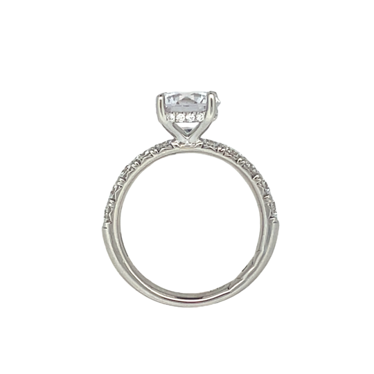 Round Hidden Halo Engagement Ring Setting