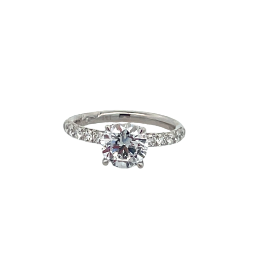 Round Hidden Halo Engagement Ring Setting