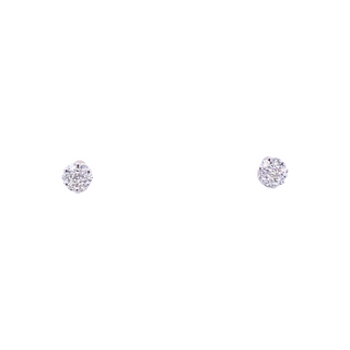 14 KARAT WHITE GOLD CLUSTER DIAMOND EARRINGS WITH 14=0.09TW ROUND H-I COLOR SI1-SI2 CLARITY DIAMONDS