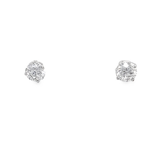14K WHITE GOLD STUD DIAMOND EARRINGS WITH 2 0.49TW ROUND H-I I2-I3 DIAMONDS
