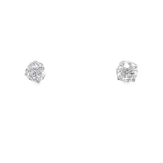 14K WHITE GOLD STUD DIAMOND EARRINGS WITH 2 0.55TW ROUND H-I I2-I3 DIAMONDS