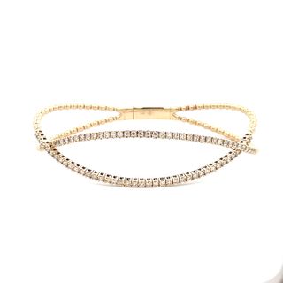 14K YELLOW GOLD BEADED BANGLE DIAMOND BRACELET WITH 78=1.00TW ROUND I-J I1 DIAMONDS   (10.65  GRAMS)