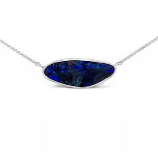 STERLING SILVER BEZEL PENDANT WITH ONE BOULDER OPAL 18