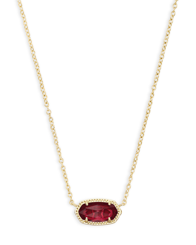 KENDRA SCOTT ELISA COLLECTION GOLD PLATED NECKLACE WITH CLEAR BERRY