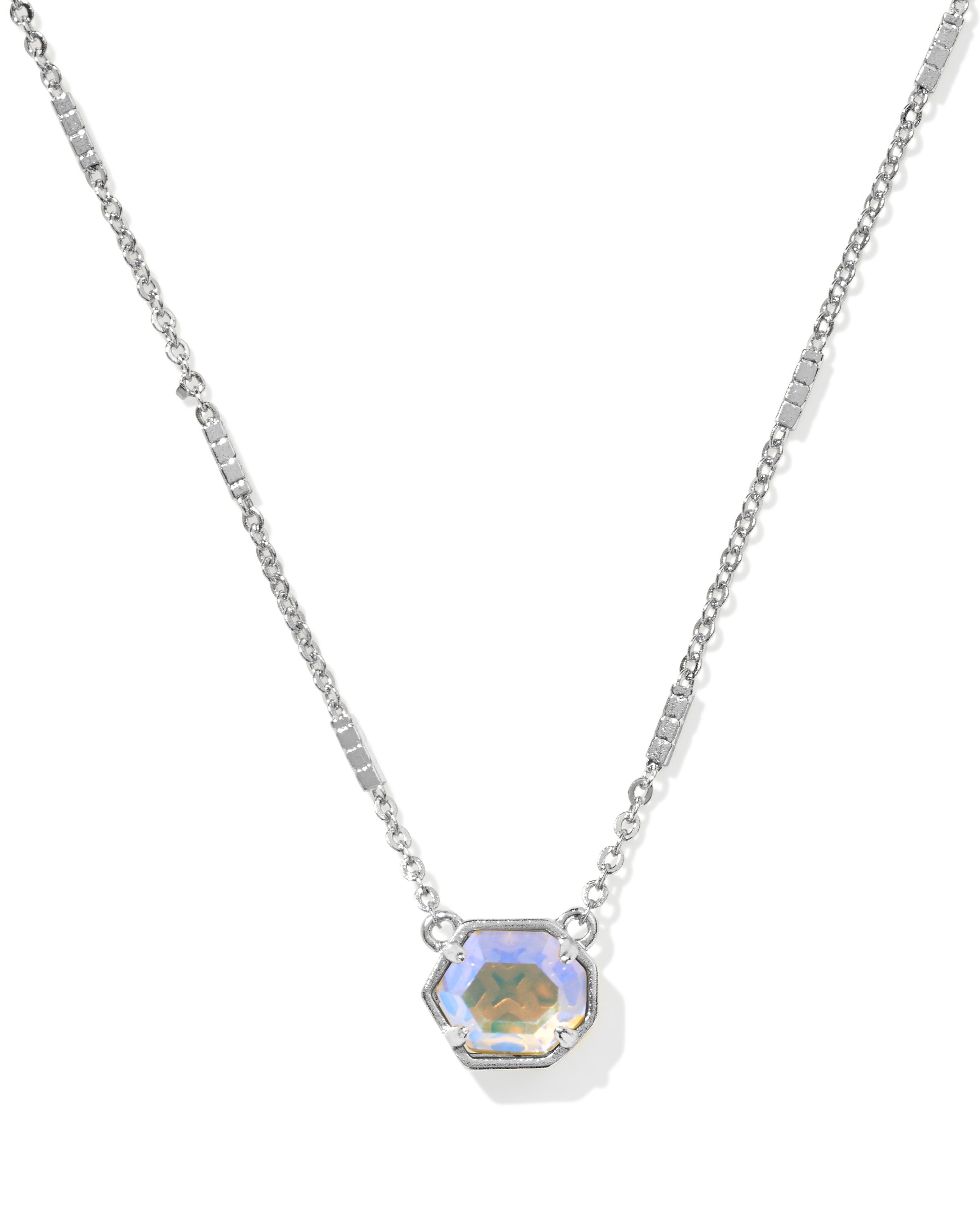 KENDRA SCOTT MABEL NECKLACE SILVER DICHROIC GLASS