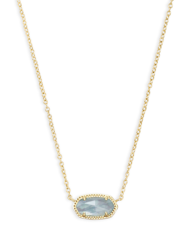 KENDRA SCOTT ELISA COLLECTION GOLD PLATED FASHION NECKLACE WITH LIGHT BLUE ILLUSION
