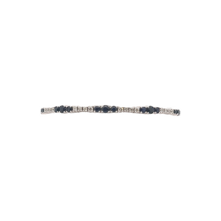 14K WHITE GOLD BANGLE BRACELET WITH 27=3.33TW ROUND BLUE SAPPHIRES AND 34=1.00TW ROUND H-I SI2 DIAMONDS    (9.42 GRAMS)