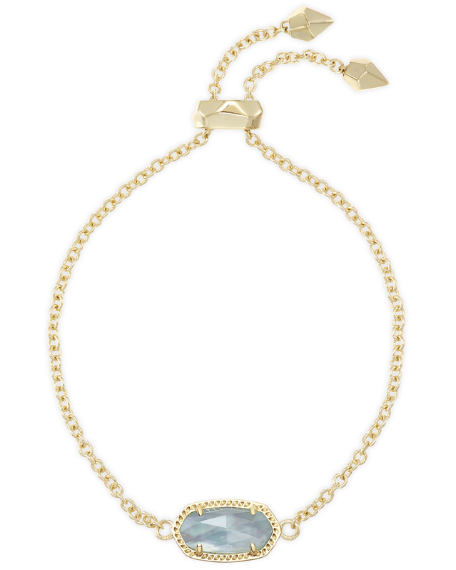 KENDRA SCOTT ELAINA COLLECTION DELICATE CHAIN BRACELET WITH LIGHT BLUE ILLUSION STONE