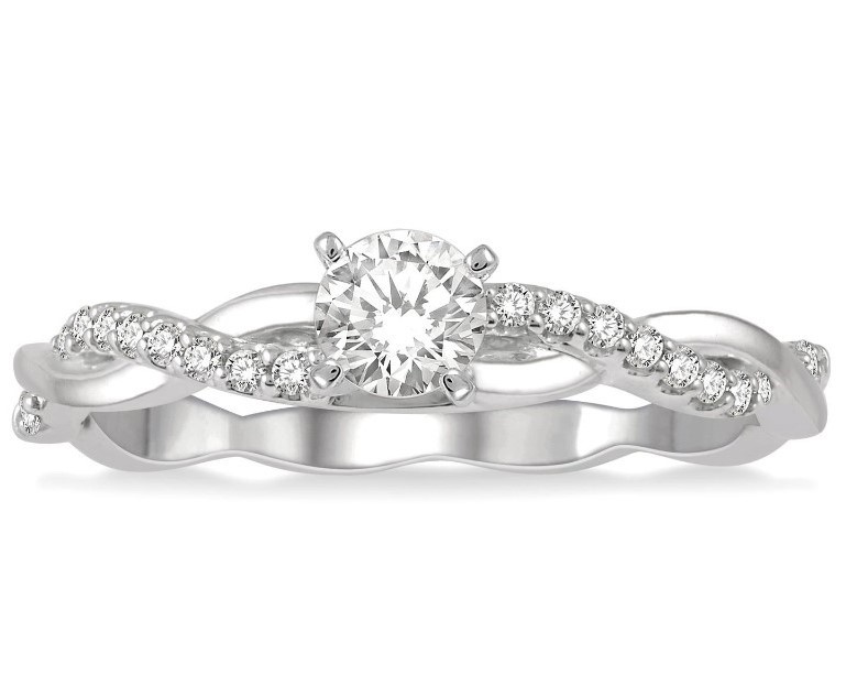 Round Twist Engagement Ring