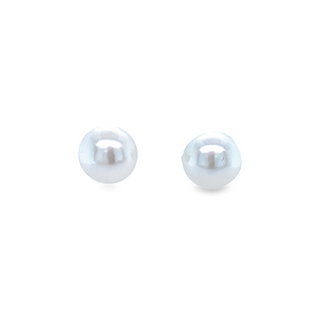 14K YELLOW GOLD STUD EARRING WITH 2=9.00X10.00MM BUTTON  PEARLS