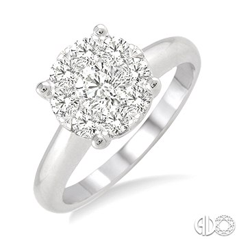 Round Cluster Engagement Ring