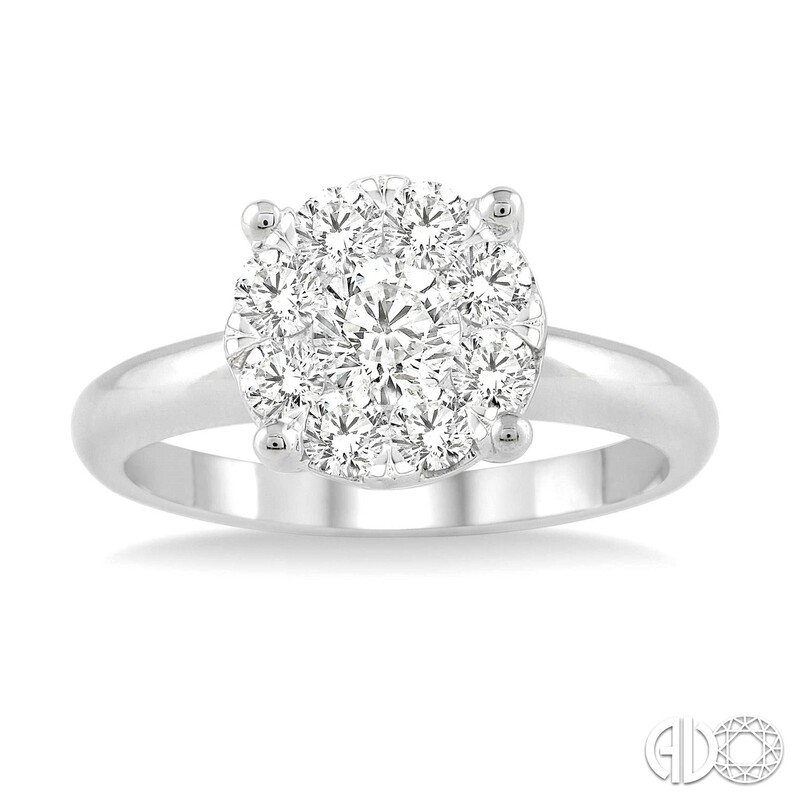 Round Cluster Engagement Ring