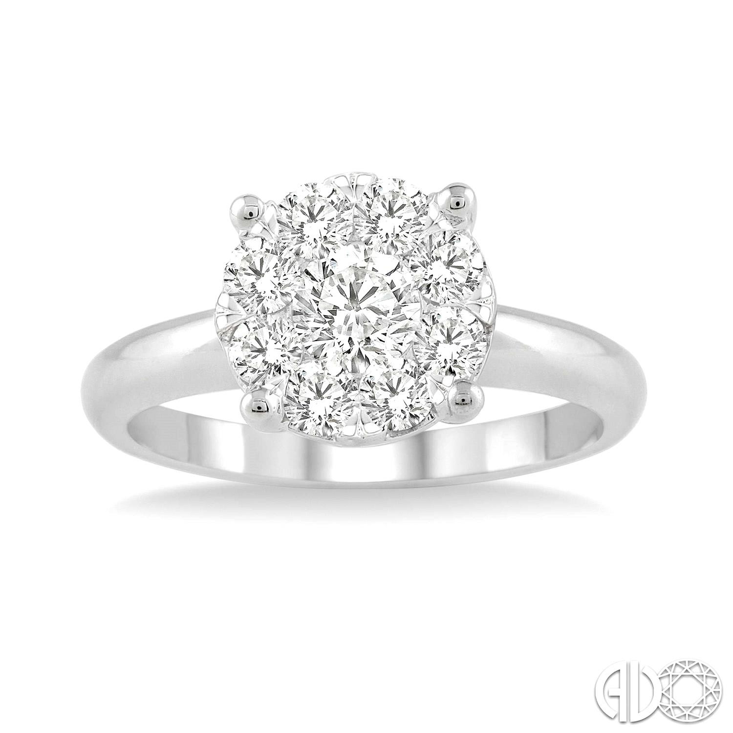 Round Cluster Engagement Ring