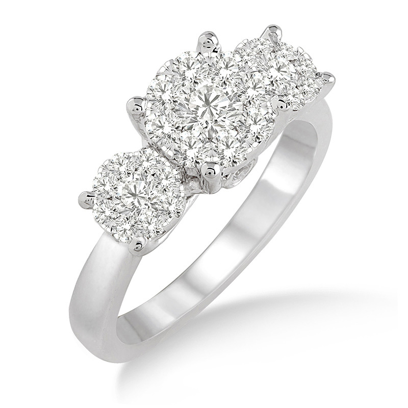Round 3-Stone Engagement Ring