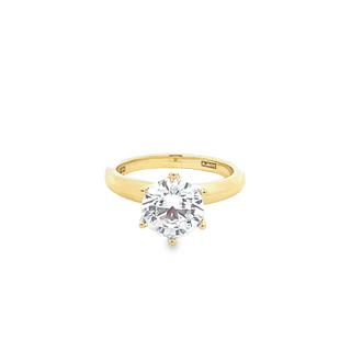 18K YELLOW GOLD SOLITAIRE REMOUNT SIZE 6   (5.81 GRAMS)
