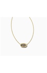 KENDRA SCOTT ELISA COLLECTIO GOLD PLATED SHORT NECKLACE WITH PLATINUM WINDOW DRUSY