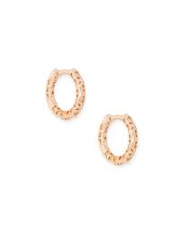 KENDRA SCOTT MAGGIE COLLECTION 14K ROSE GOLD PLATED BRASS FILIGREE FASHION HUGGIE HOOP EARRINGS