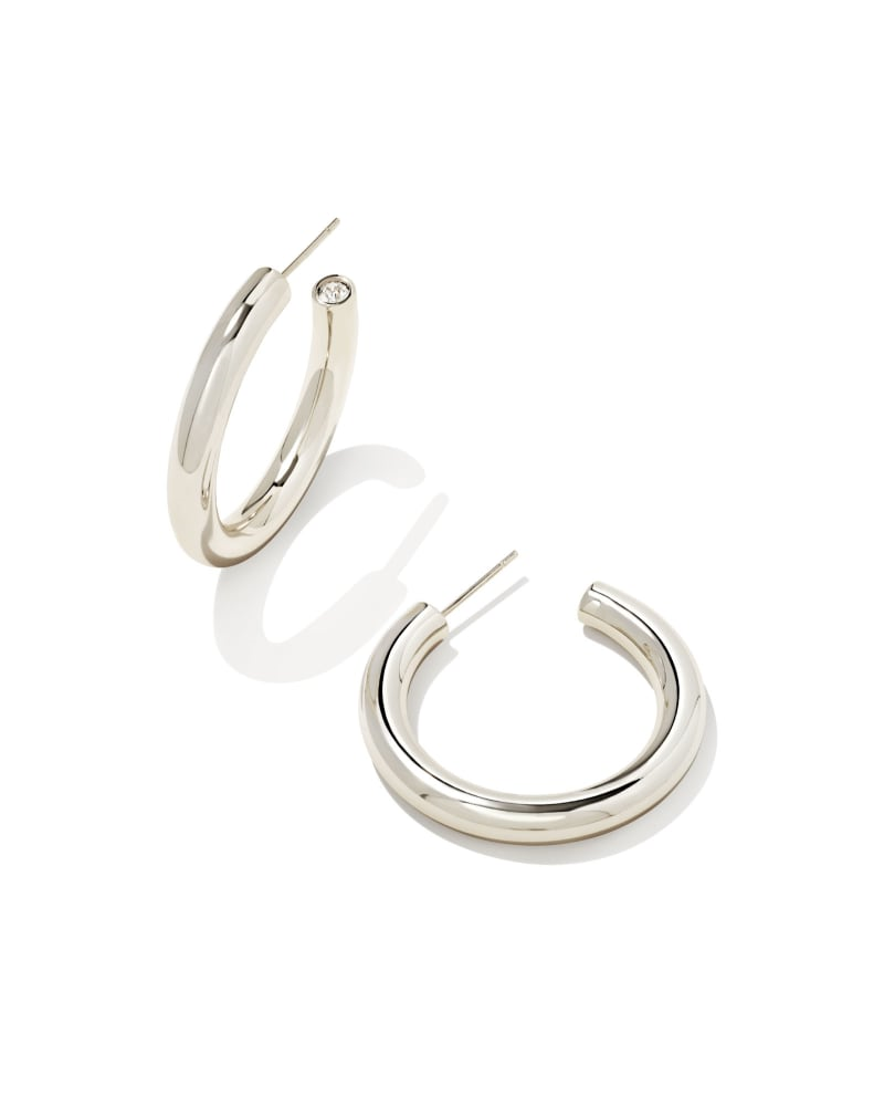 KENDRA SCOTT COLETTE COLLECTION RHODIUM PLATED BRASS HOOP EARRINGS