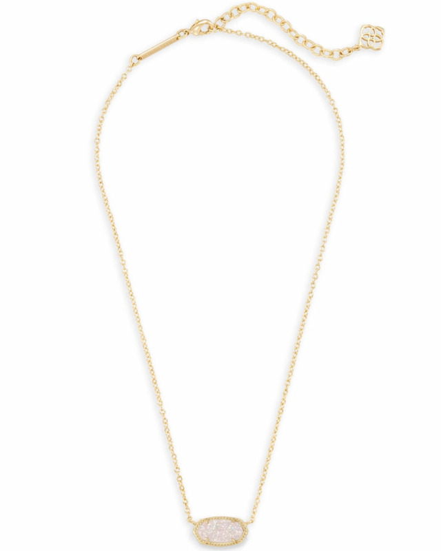 KENDRA SCOTT ELISA COLLECTION GOLD PLATED FASHION NECKLACE WITH IRIDESCENT DRUSY