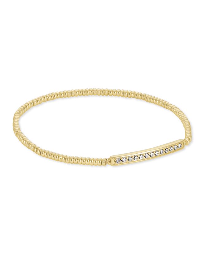 KENDRA SCOTT ADDISON COLLECTION 14K YELLOW GOLD PLATED BRASS FASHION STRETCH BRACELET WITH CRYSTALS