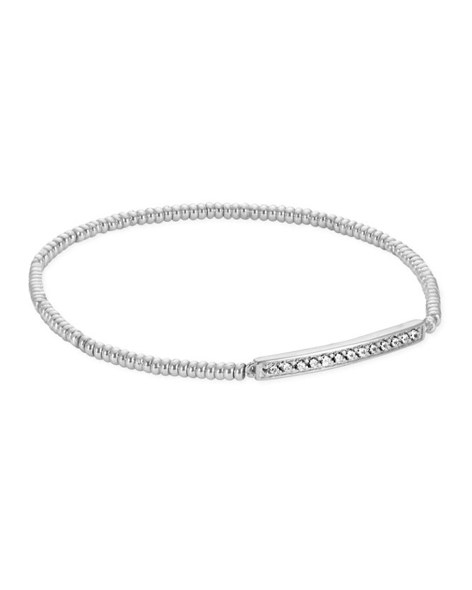 KENDRA SCOTT ADDISON COLLECTION RHODIUM PLATED BRASS FASHION STRETCH BRACELET WITH CRYSTALS