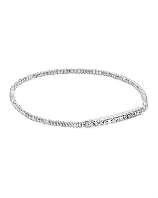 KENDRA SCOTT ADDISON COLLECTION RHODIUM PLATED BRASS FASHION STRETCH BRACELET WITH CRYSTALS