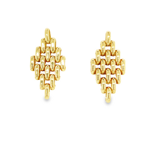 14K YELLOW GOLD LINKED EARRINGS  GRAM WEIGHT: 4.82 (ESTATE ITEM:  ALL SALES FINAL  AS IS  NO WARRANTY)
