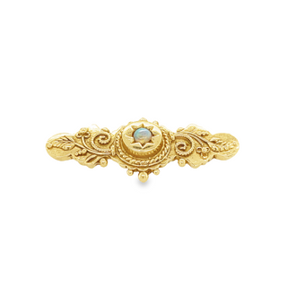 14K YELLOW GOLD PIN WITH ONE 4.00MM ROUND OPAL GRAM WEIGHT: 6.20 (ESTATE ITEM:  ALL SALES FINAL  AS IS  NO WARRANTY)
