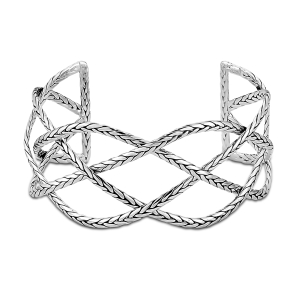 SAMUEL B STERLING SILVER INTERLOCKING CUFF BRACELET