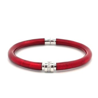 SOHO STERLING SILVER RED FOLIAGE BRACELET WITH 7=0.08TW ROUND G SI2 DIAMONDS