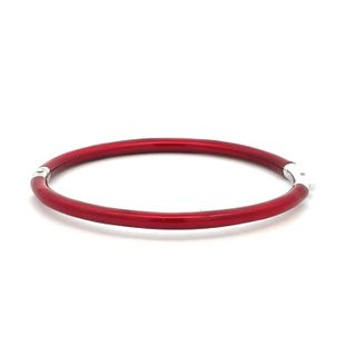 SOHO STERLING SILVER RED ENAMELLED BANGLE BRACELET