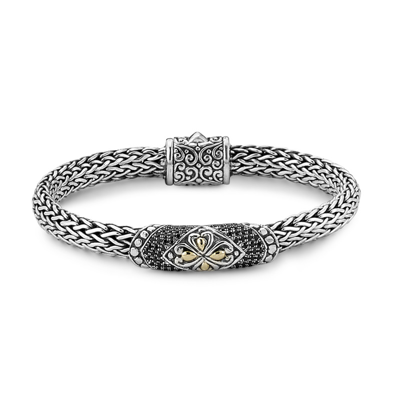 SAMUEL B ROYAL BALI  COLLECTION STERLING SILVER & 18K YELLOW GOLD 7.5