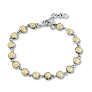 SAMUEL B STERLING SILVER & 18K YELLOW GOLD 7