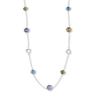 SAMUEL B STERLING SILVER BEADED MULTI GEMSTONE 38